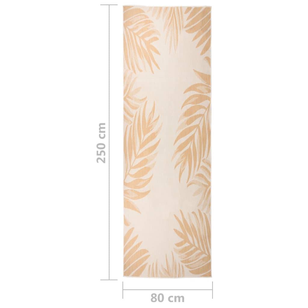 Tapis de Couloir Extérieur Motif Feuillage Tissage Plat en PP Résistant Jaune 80x250 cm – ComfortXL Outdoor Living - Image 6
