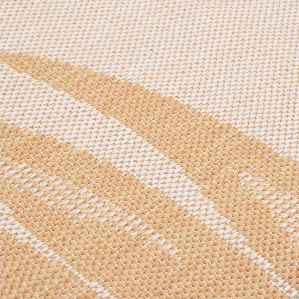Tapis de Couloir Extérieur Motif Feuillage Tissage Plat en PP Résistant Jaune 80x250 cm – ComfortXL Outdoor Living - Image 5