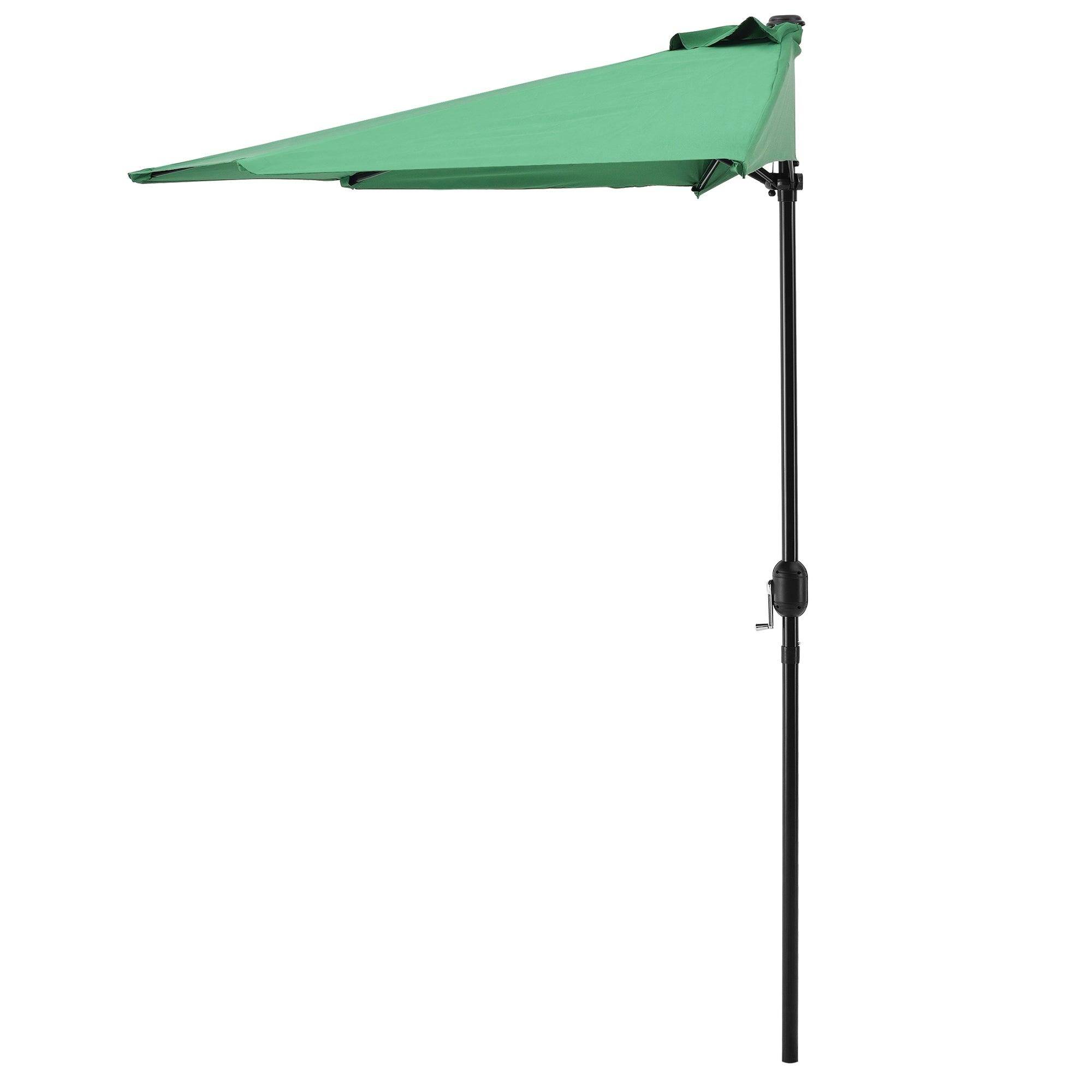 Helloshop26 - Demi parasol sur terrasse sur balcon polyester 300 cm vert - Image 1