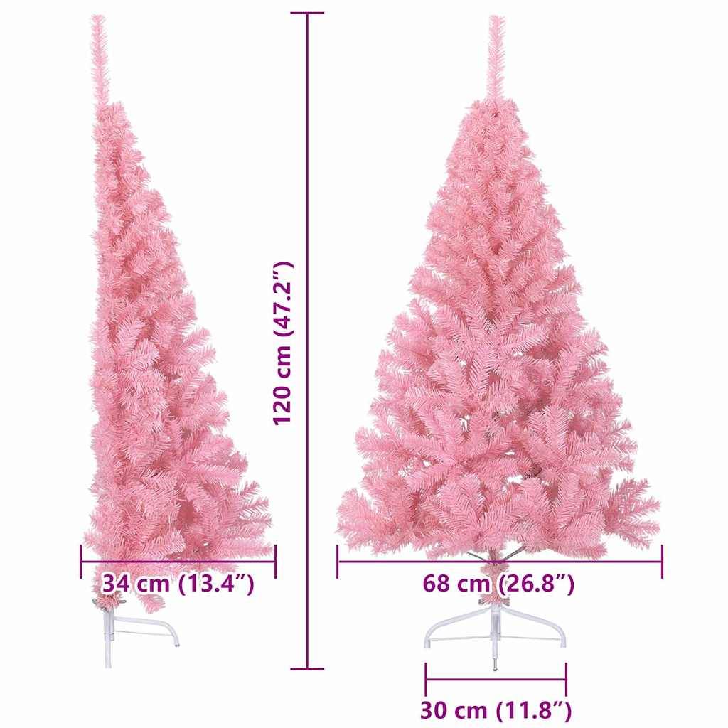Vidaxl - Sapin de Noël artificiel pré-éclairé Rose 120 cm PVC vidaXL 3397052 - Image 3