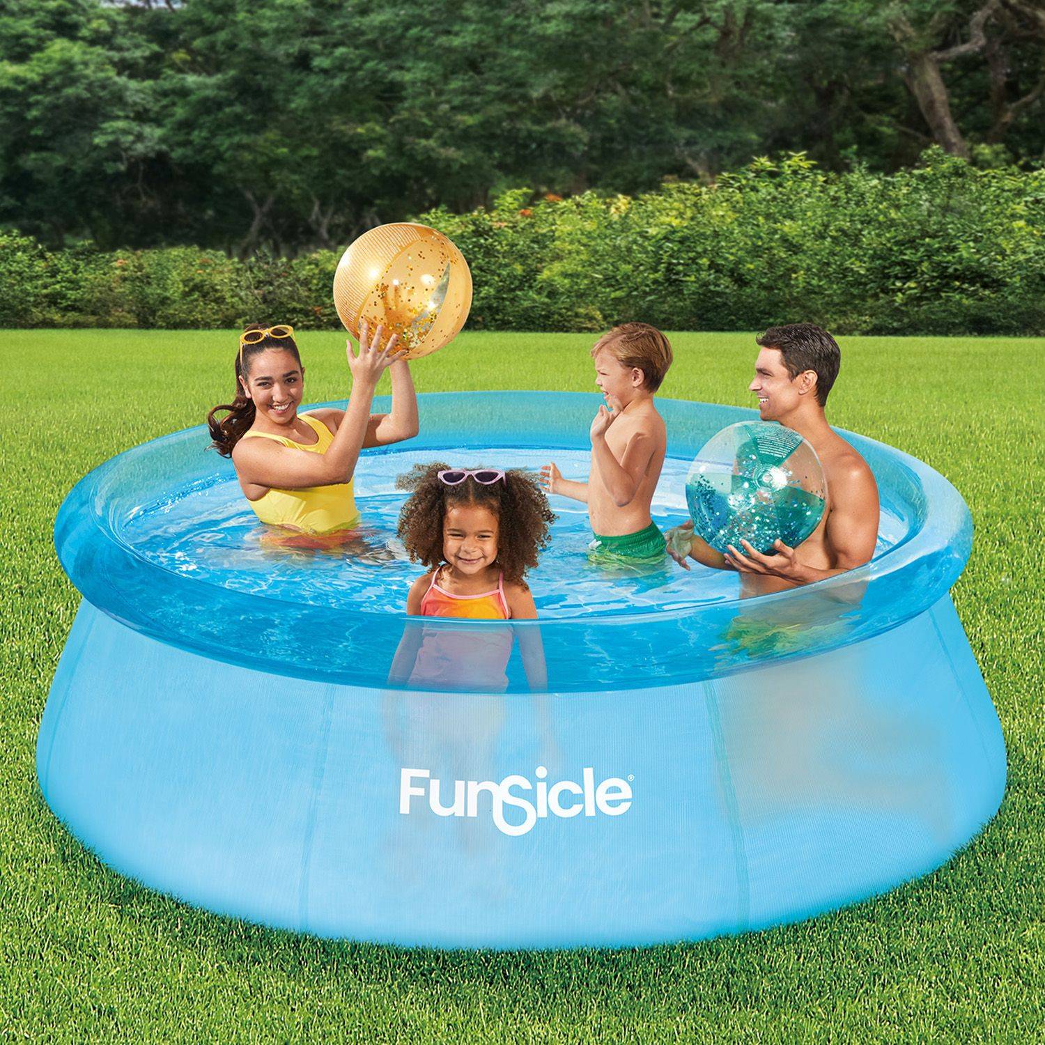 Piscine auto stable transparente bleue Funsicle Ø2,44m x76cm - Image 1