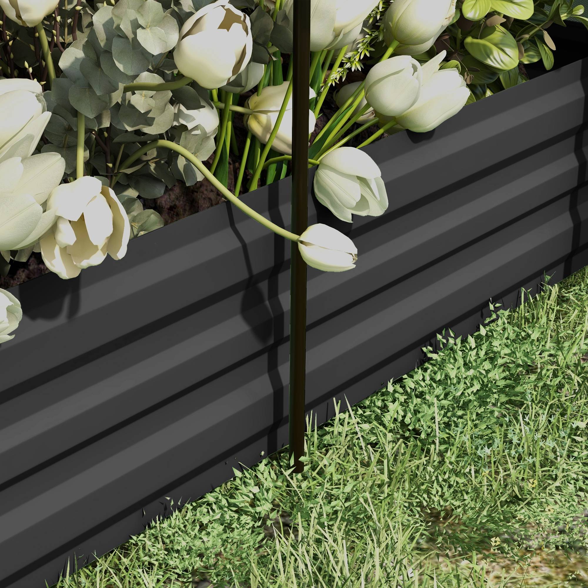 ComfortXL - Carré Potager Métal Serre Tunnel Filet Protection 230x110cm Gris Foncé - ComfortXL Outdoor Living - Image 8