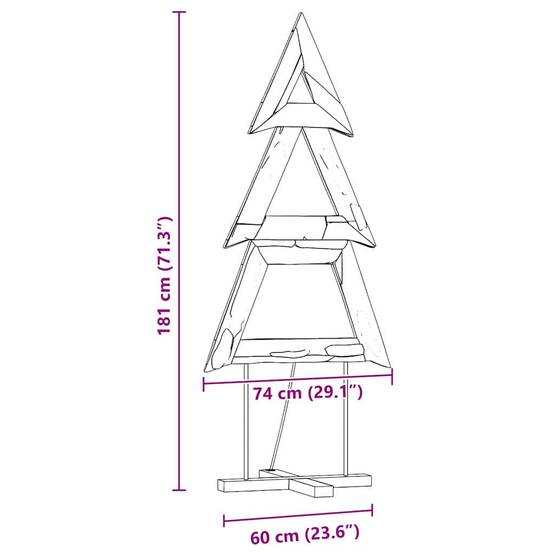 Sapin de Noël en bois de teck massif décoration rustique pour salon 180 cm – ComfortXL Outdoor Living - Image 10