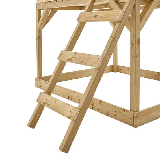 Maisonnette cabane sur pilotis en bois FSC® avec toboggan vert kaki COLLINE - Image 7