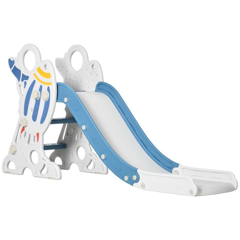Toboggan enfant design fusée avec set d’autocollants, bleu, 1,5-3 ans, dimensions 157 x 46,5 x 80 cm - Image 1