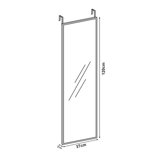 Miroir décoration moderne design de porte 120 x 37 x 2 cm blanc - Image 2