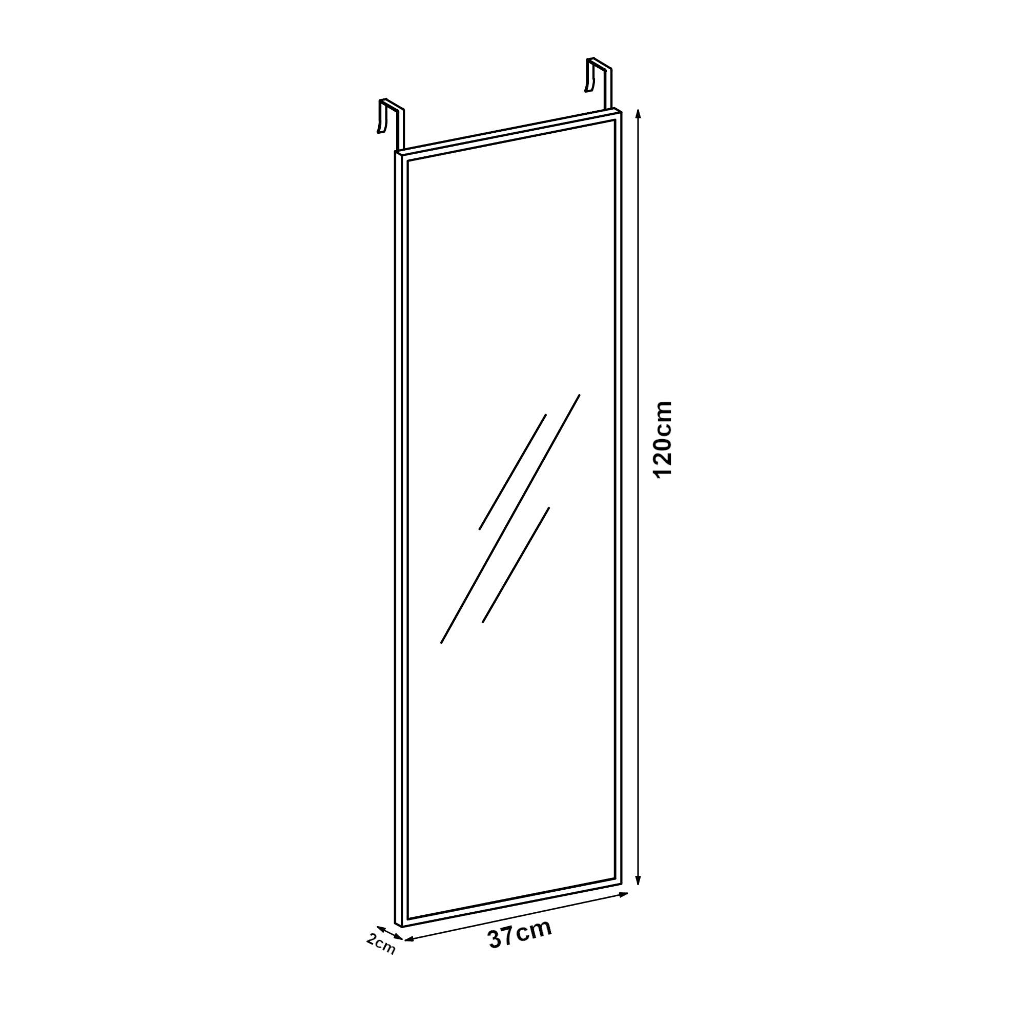 Miroir décoration moderne design de porte 120 x 37 x 2 cm blanc - Image 2