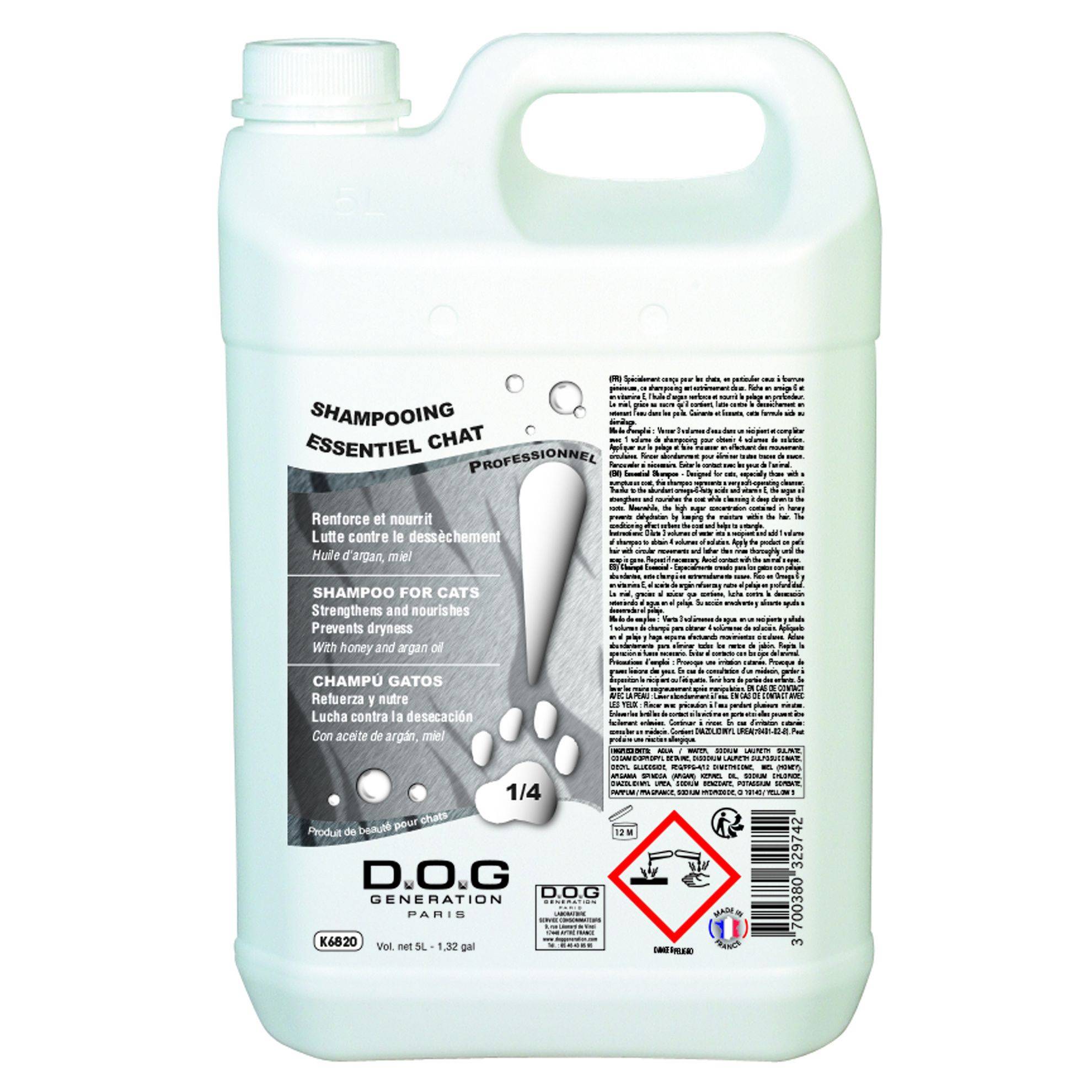 Shampooing essentiel Chat Dog Génération : 5 litres DOG GENERATION