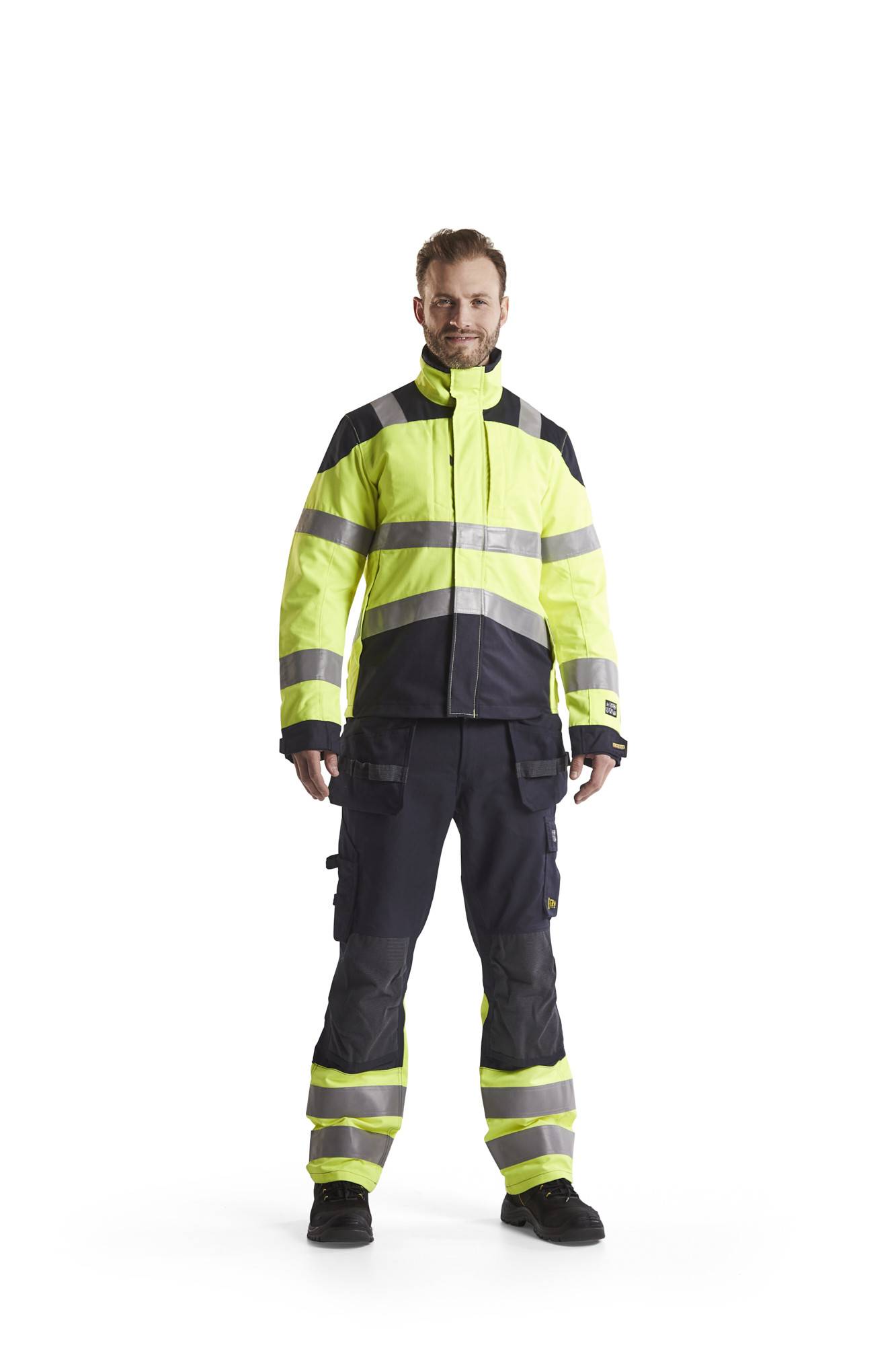 Pantalon multinormes inhérent Marine/Jaune fluo | 148915128933 - Blaklader