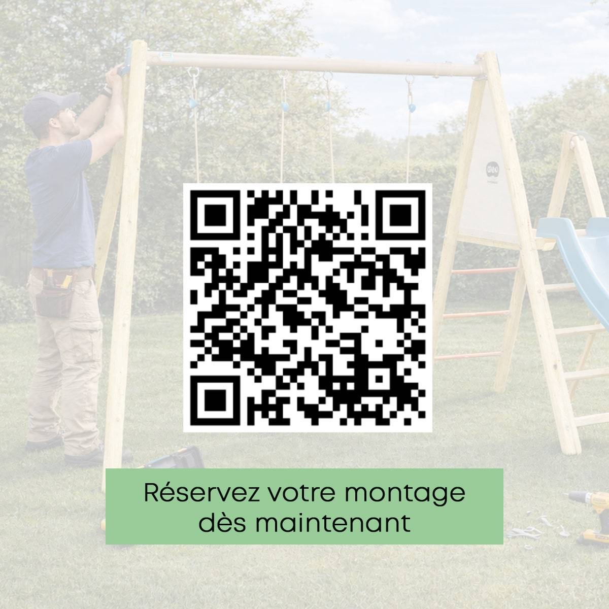Trigano Jardin - Portique bois avec 2 balançoires + 1 plateforme avec toboggan + 1 siège face à face J-16595P4 Trigano Jardin - Image 5
