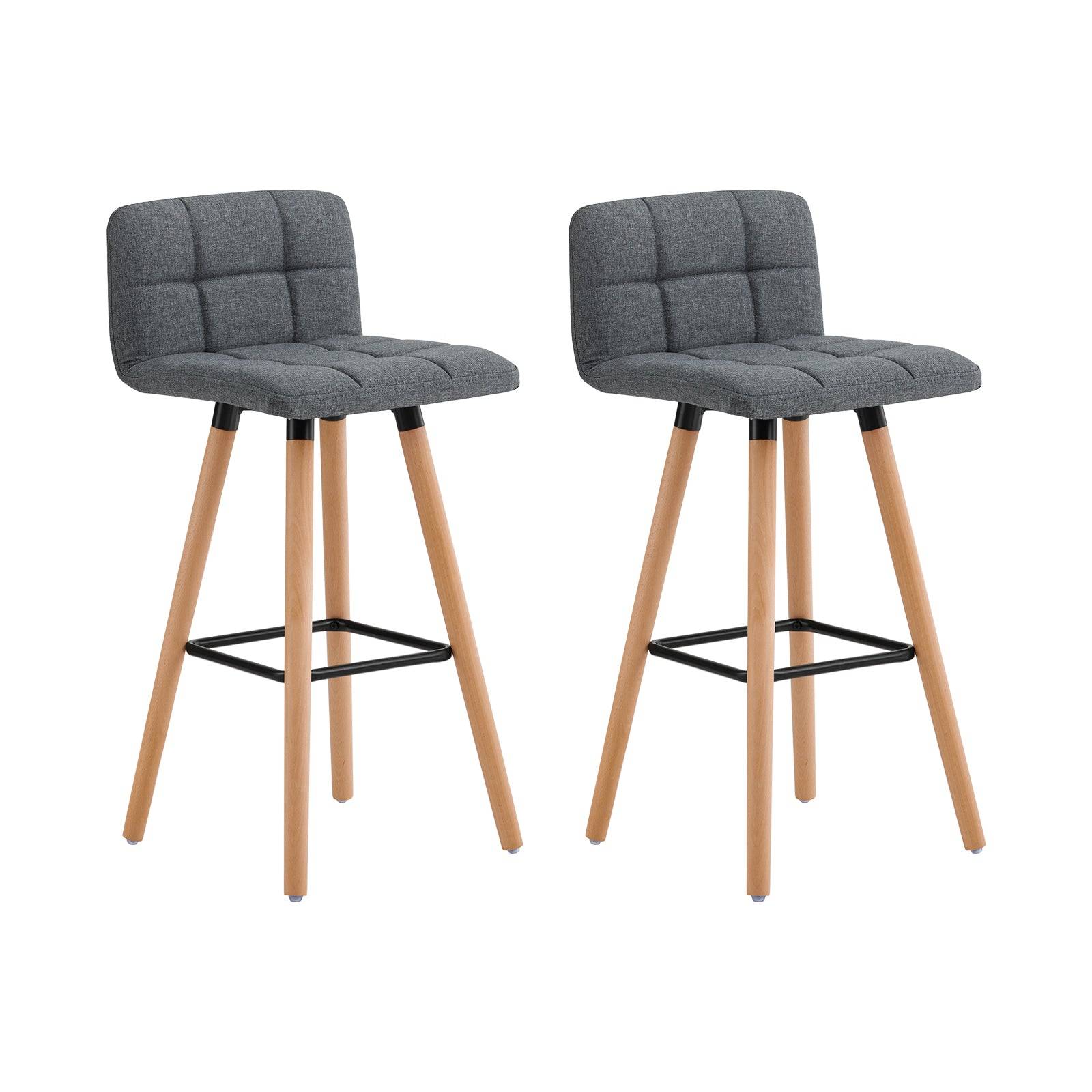 SoBuy Lot de 2 Tabourets de Bar avec Dossier et Repose-pieds pour Cuisine - Modèle FST50-DG Haute Qualité - Image 1