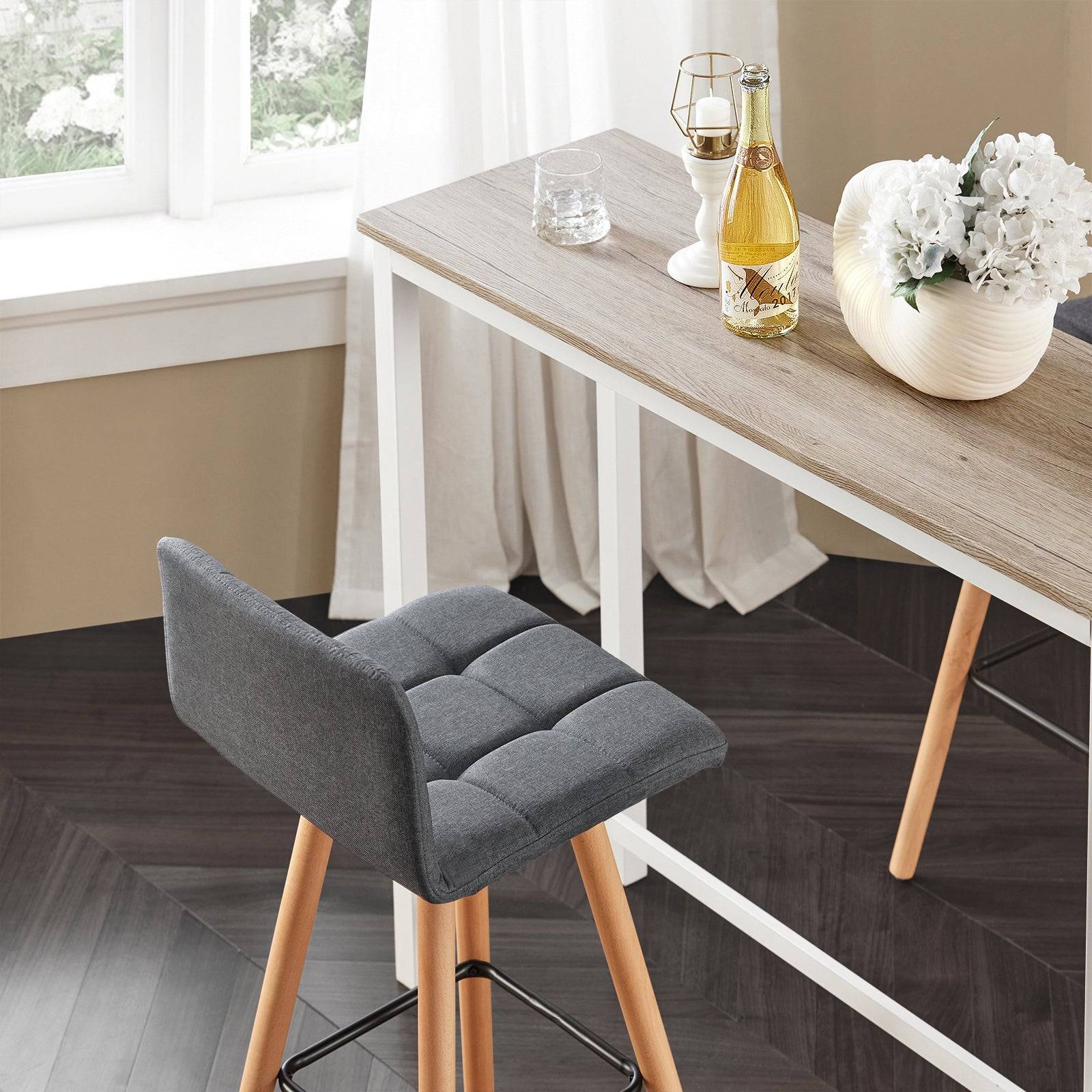 SoBuy Lot de 2 Tabourets de Bar avec Dossier et Repose-pieds pour Cuisine - Modèle FST50-DG Haute Qualité - Image 6