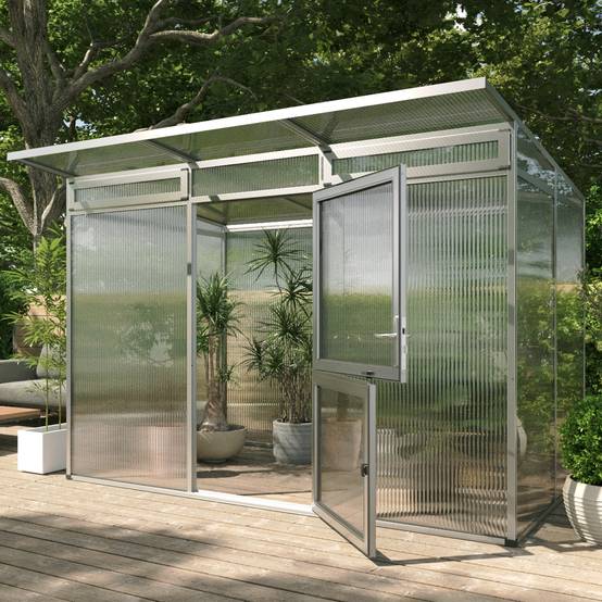 Serre de jardin 6,06m² KGT Santini II,aluminium brut - Image 2