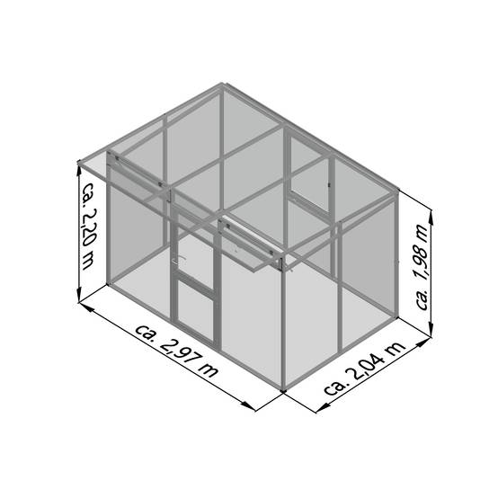 Serre de jardin 6,06m² KGT Santini II,aluminium brut - Image 3