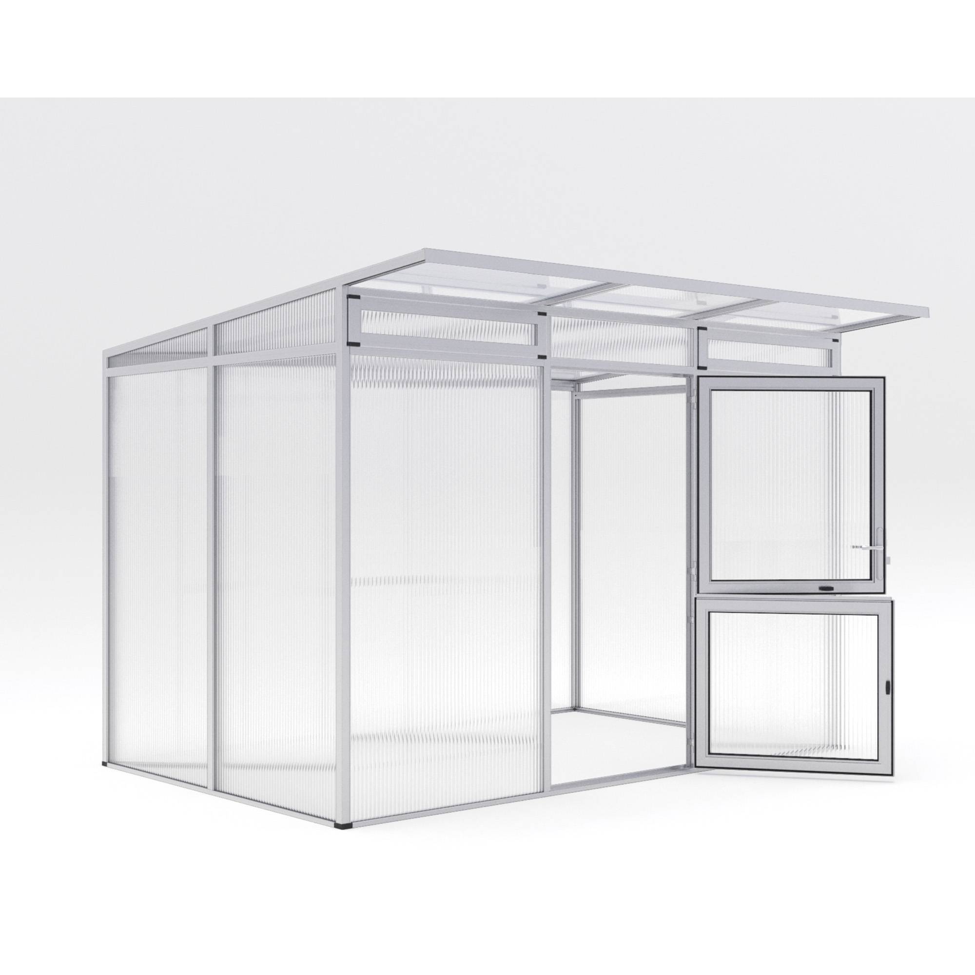 Serre de jardin 6,06m² KGT Santini II,aluminium brut - Image 1