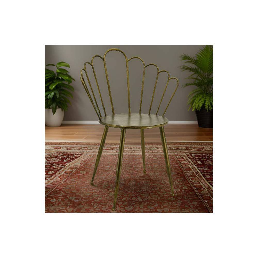 Aubry Gaspard - Chaise en métal doré antique Gatsby - Image 2