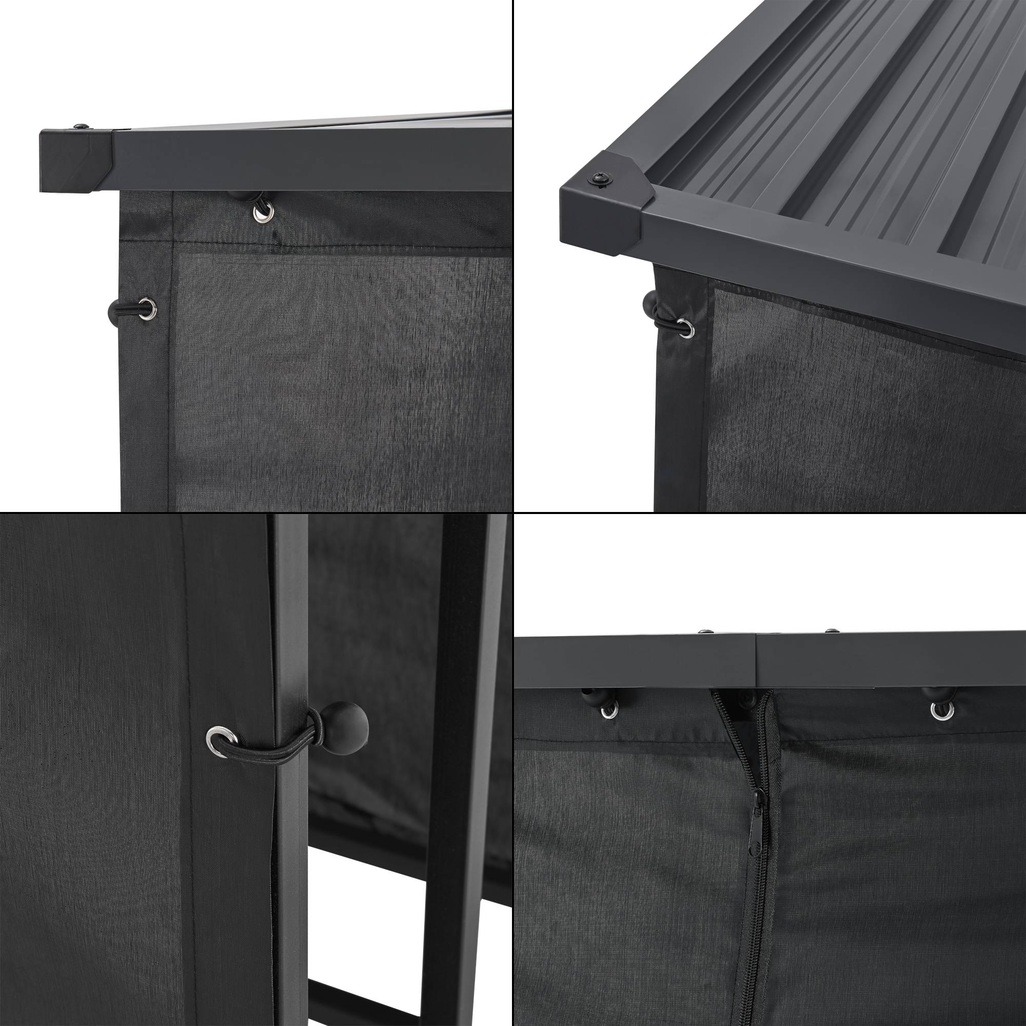Casa.Pro - Abri-bûches Yakutat avec housse de protection 145 x 143 x 70 cm noir [casa.pro] - Image 7