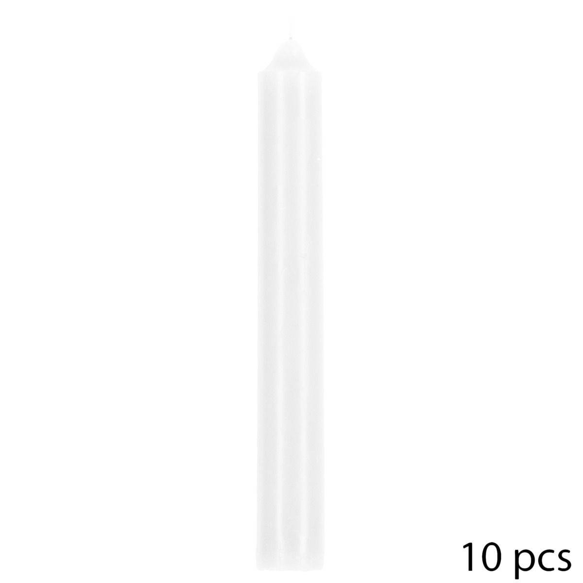 Lot de 10 Bougies Bâtons Blanc H 16 cm - Image 2