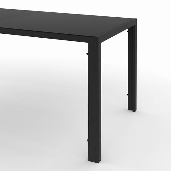 Salon de jardin MADEIRA table 150 cm et 6 chaises cordage et textilène noir et rotin clair - Image 7