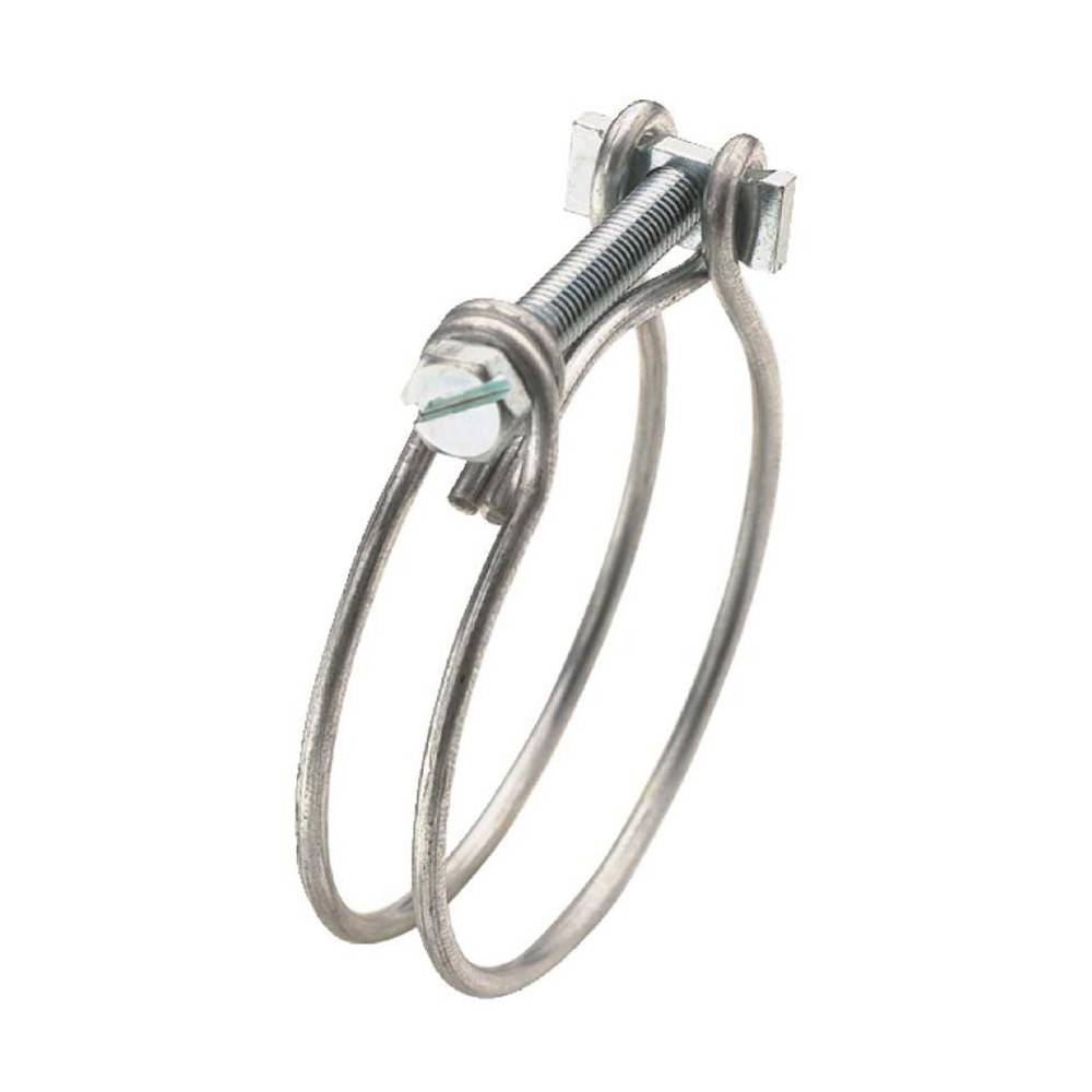 Ø 46.5 a 53 mm, collier de serrage, double fil avec vis acier zingué. - Image 1