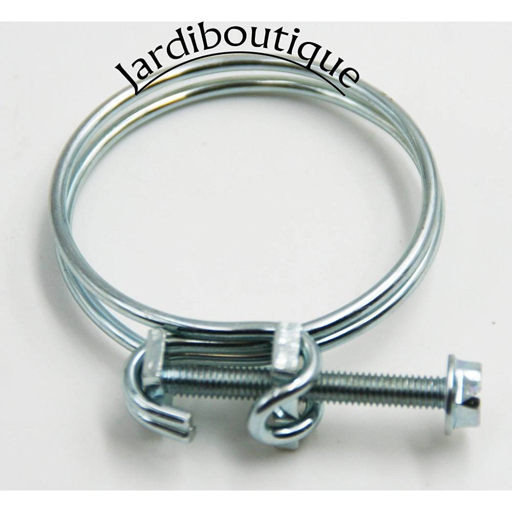 Ø 46.5 a 53 mm, collier de serrage, double fil avec vis acier zingué. - Image 3