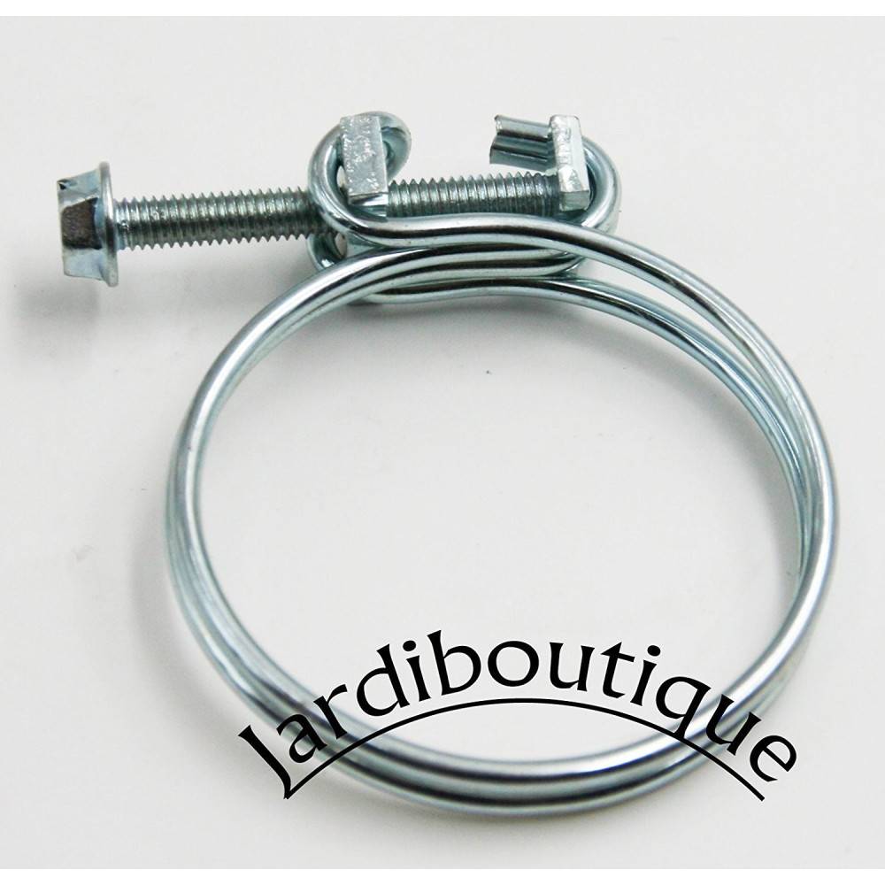 Ø 46.5 a 53 mm, collier de serrage, double fil avec vis acier zingué. - Image 4