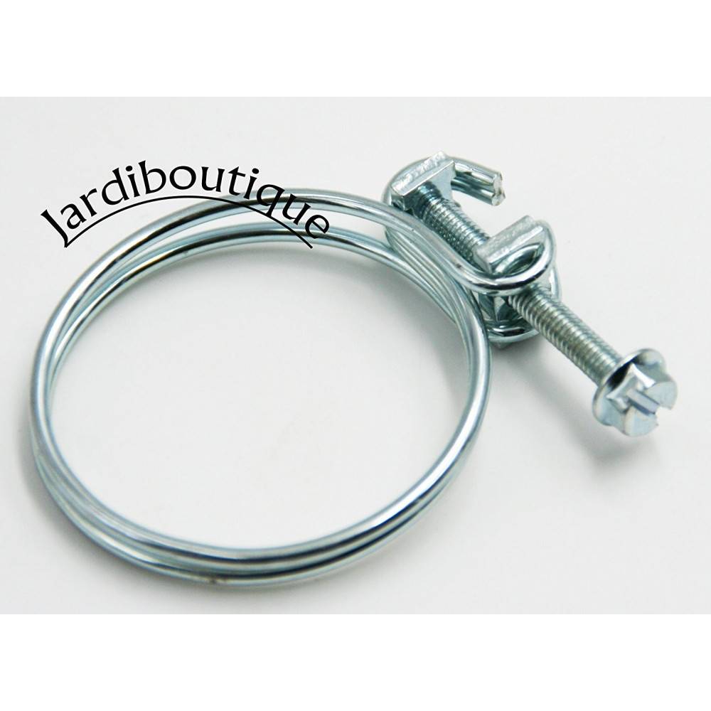 Ø 46.5 a 53 mm, collier de serrage, double fil avec vis acier zingué. - Image 2