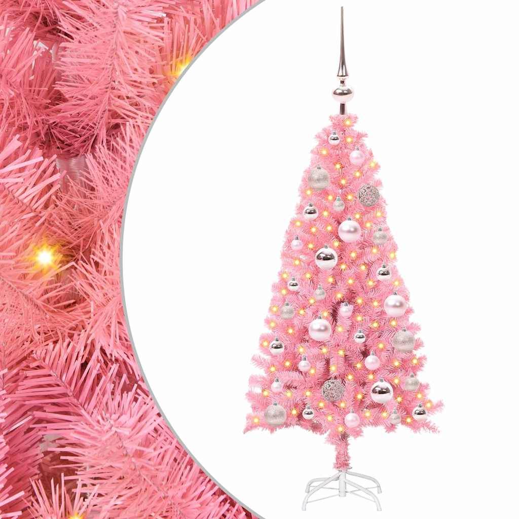 ComfortXL - Sapin de Noël Rose Tendance 120 cm Pré-illuminé 150 LED, Décorations Incluses – ComfortXL Outdoor Living - Image 2