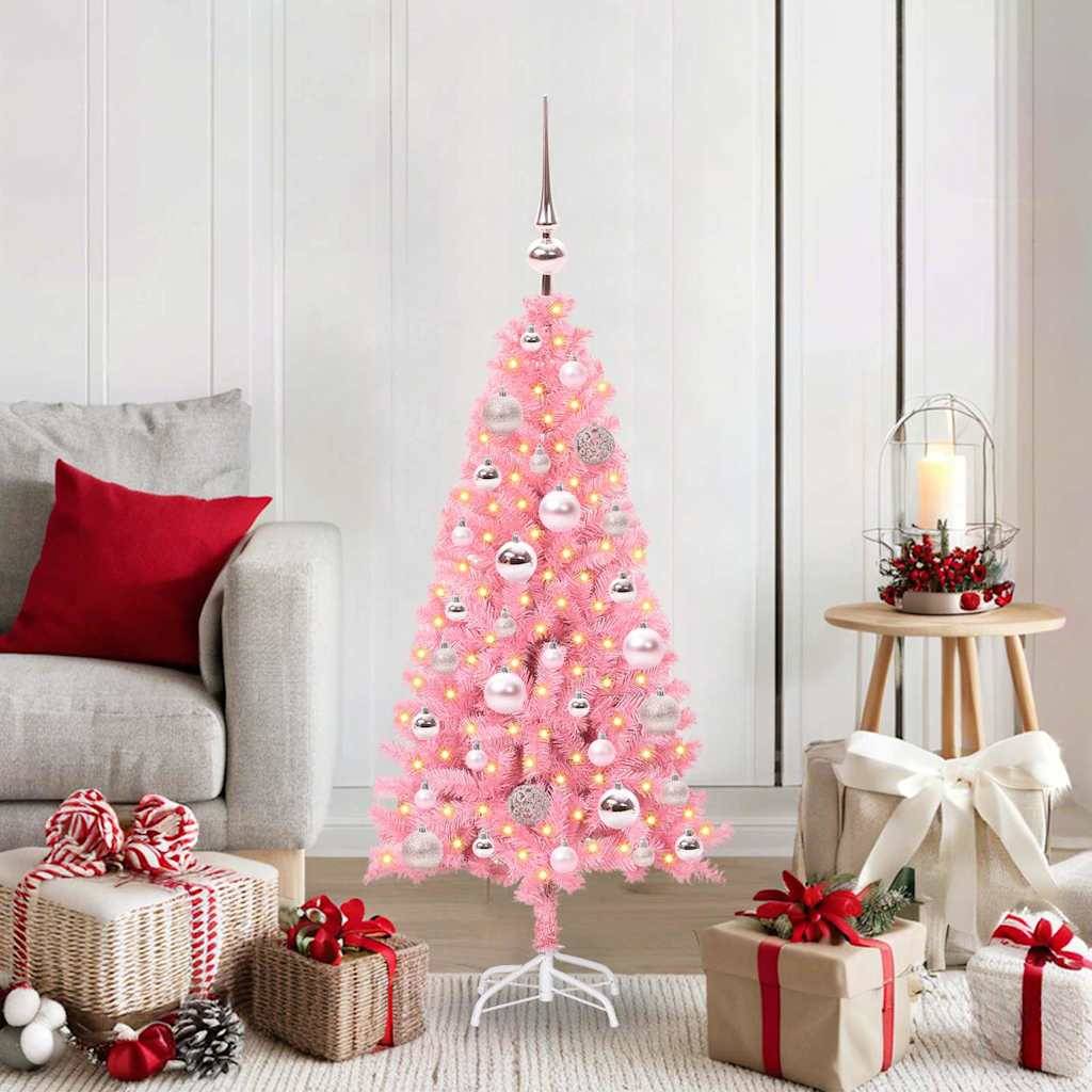 ComfortXL - Sapin de Noël Rose Tendance 120 cm Pré-illuminé 150 LED, Décorations Incluses – ComfortXL Outdoor Living