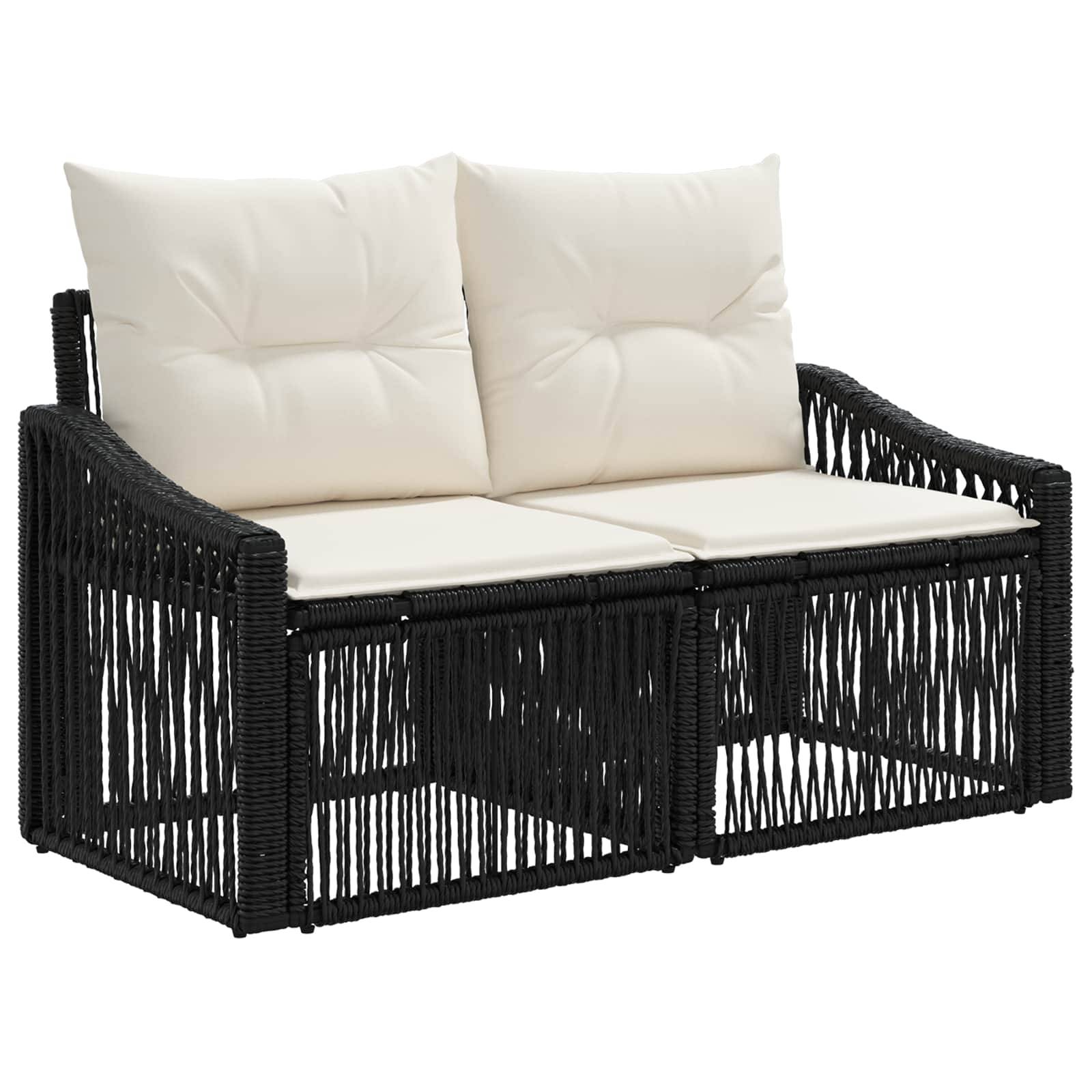 Vidaxl - Ensemble de canapé de jardin 4 pcs-Salons de jardin 4 place Noir polyrotin 714407 - Image 4