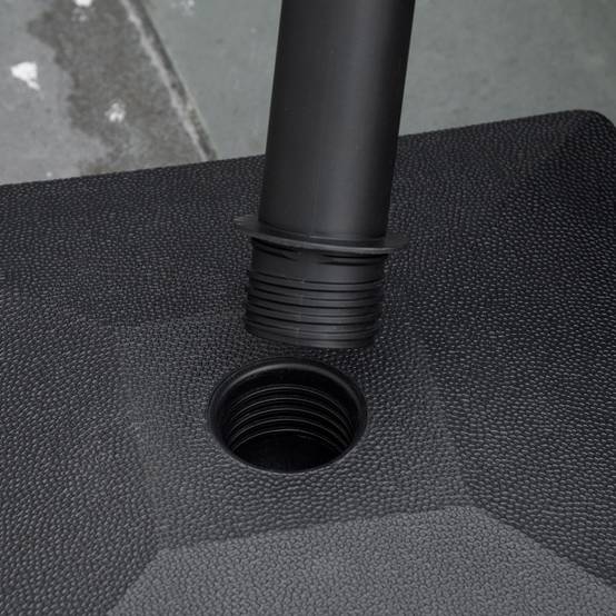 Pied de parasol jusqu'à 20 kg remplissable, carré, roulette, pour mâts 22-38 mm, noir - Image 10