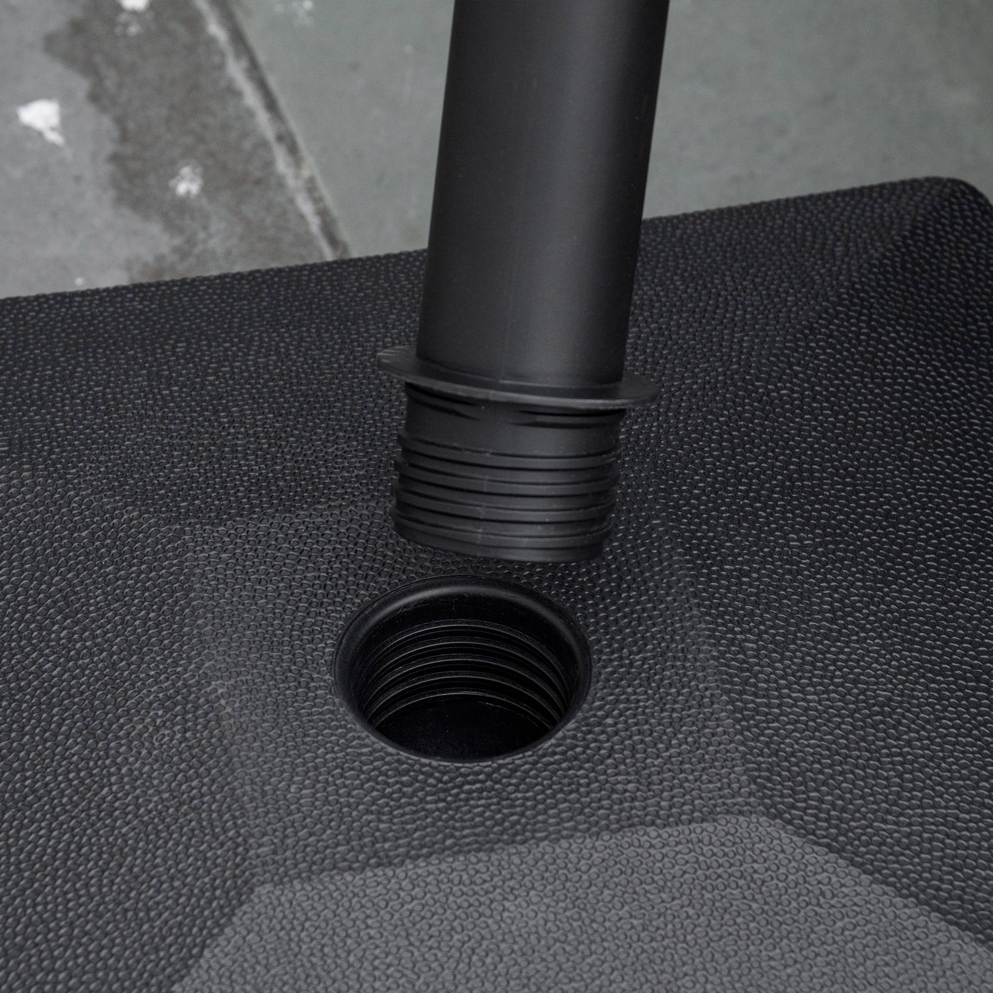 Pied de parasol jusqu'à 20 kg remplissable, carré, roulette, pour mâts 22-38 mm, noir - Image 10