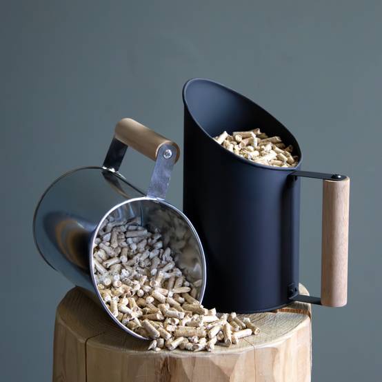 Pelle à granulés, pellets en fer de zinc et poignée en bois - 1.5L - Gris - Linxor - Image 5