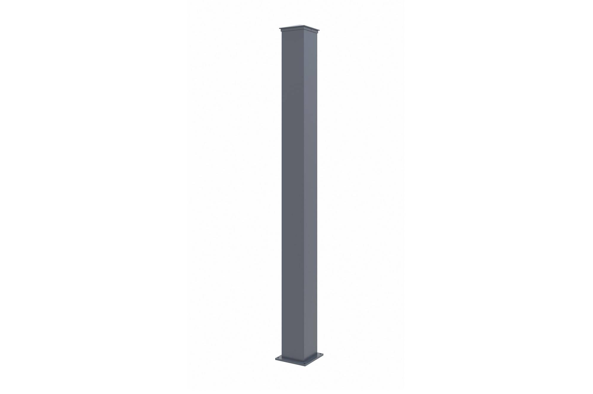CASANOOV - Casanoov Portail coulissant 3,7m DOLOMITE SUNNY H.160 cm aluminium gris + Poteau EIFEL 15x15 cm aluminium H.190 cm gris anthracite - Image 4