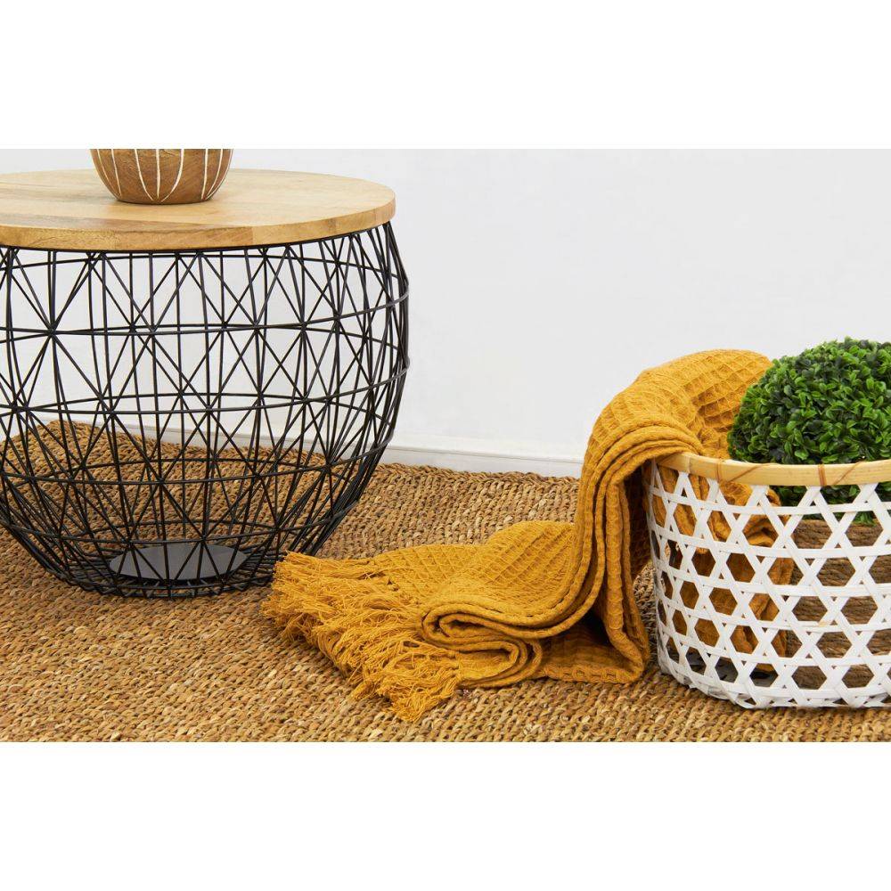 Aubry Gaspard - Corbeille de rangement en bambou ajourée (Lot de 2) - Image 2