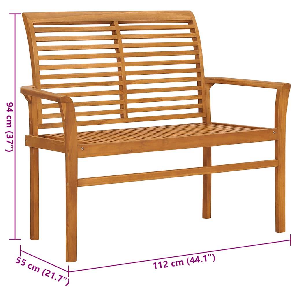 PANGIVO - Banc de jardin bois de teck taupe 112 x 55 x 94 cm - PANGIVO - Image 8