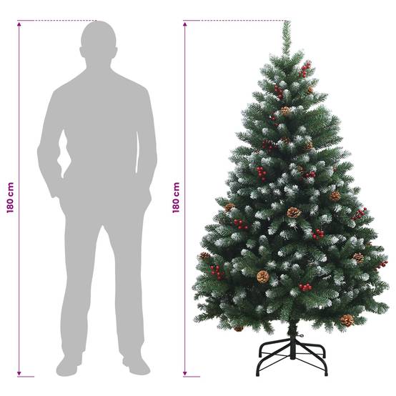 Vidaxl - Sapin de Noël Artificiel à Branches Articulées 180 cm PVC vidaXL 42054537 - Image 8