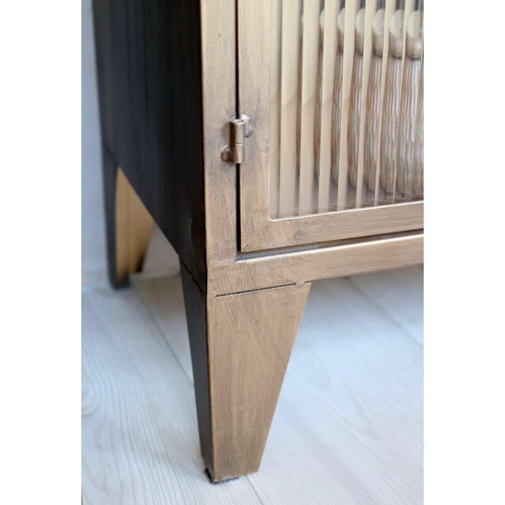 Chemin De Campagne - Armoire vitrine en fer laiton antique et verre 60 x 33 x 149.5 cm Chemin de campagne - Image 7