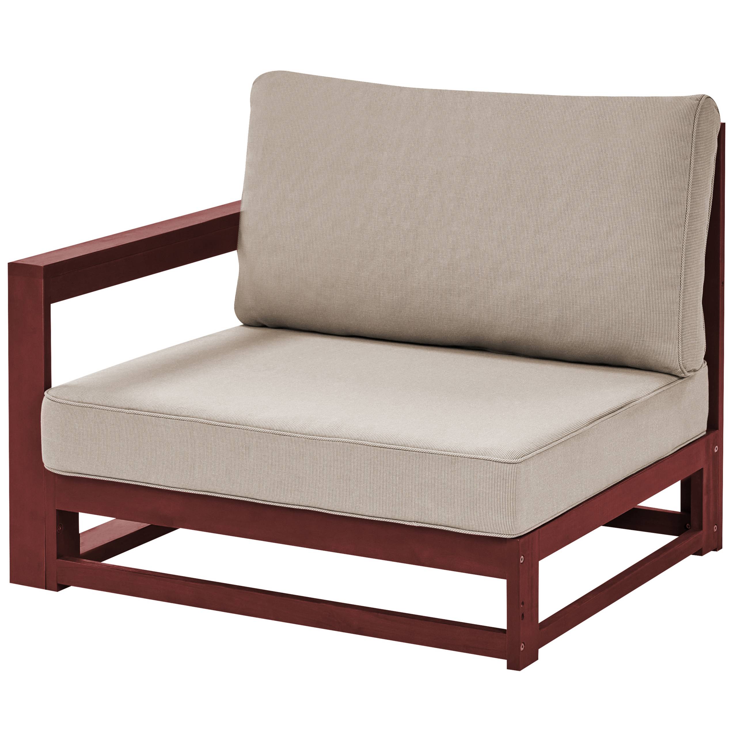 Beliani - Canapé de Jardin Acajou et Taupe en Bois d'Acacia Confort d'Assise Optimal avec Coussins pour Ensemble 2 Places Angle - Image 4