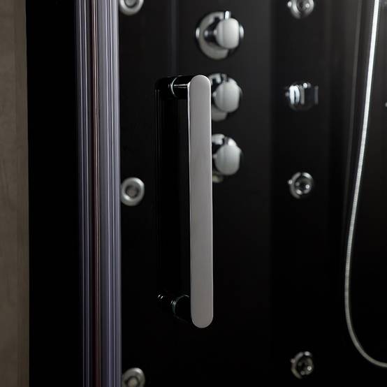 Cabine douche hammam X-ONE 100 BLACK Archipel® - 100x90 cm - Image 8