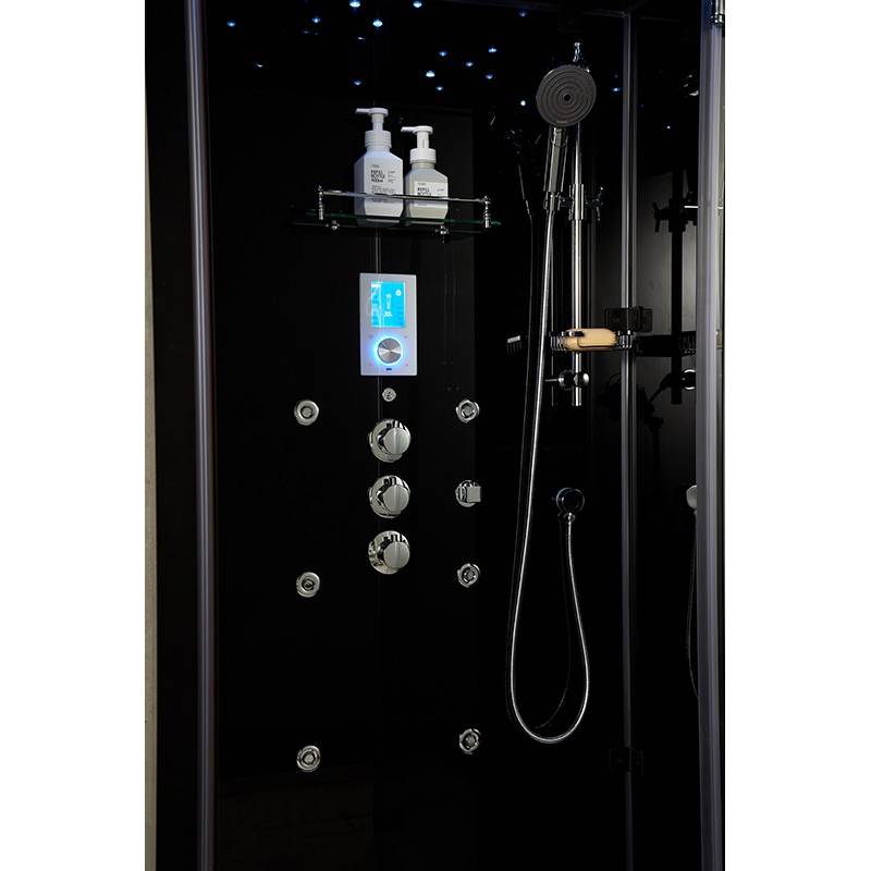 Cabine douche hammam X-ONE 100 BLACK Archipel® - 100x90 cm - Image 6