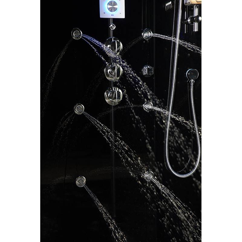 Cabine douche hammam X-ONE 100 BLACK Archipel® - 100x90 cm - Image 9