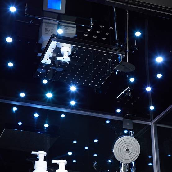 Cabine douche hammam X-ONE 100 BLACK Archipel® - 100x90 cm - Image 4