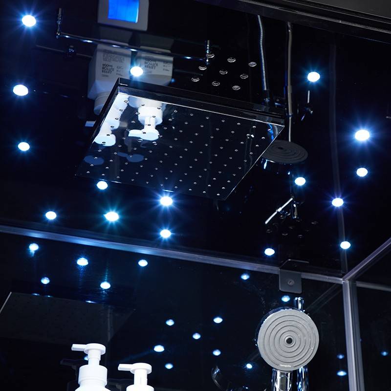 Cabine douche hammam X-ONE 100 BLACK Archipel® - 100x90 cm - Image 4