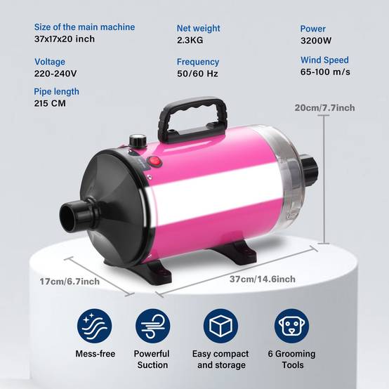 Sèche-Cheveux pour Chien Blower 3200 W, Pulseur Chien avec Aspirateur - Image 2