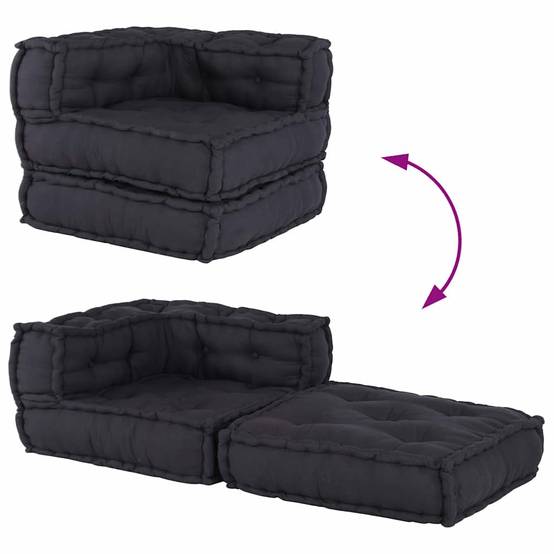 Canapé modulaire coton anthracite 70 x 70 x 54 cm, poids:13.7kg - PANGIVO - Image 10