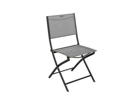 Hesperide - Lot de 4 Chaises de jardin pliante métal Modula Galet / Graphite - Hesperide - Image 3