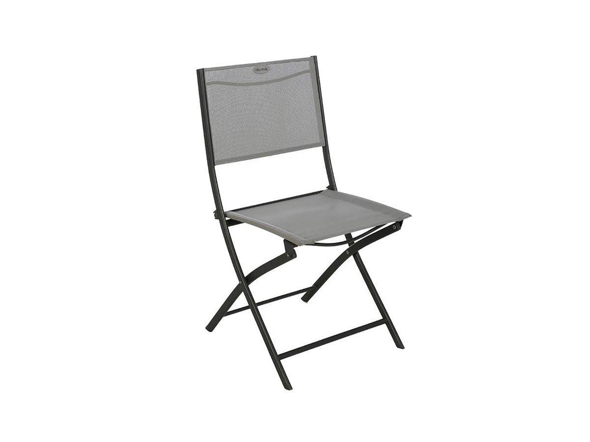 Hesperide - Lot de 4 Chaises de jardin pliante métal Modula Galet / Graphite - Hesperide - Image 3