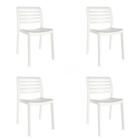 Set 4 chaises intérieur, extérieur blanc WIND garbar - Image 1