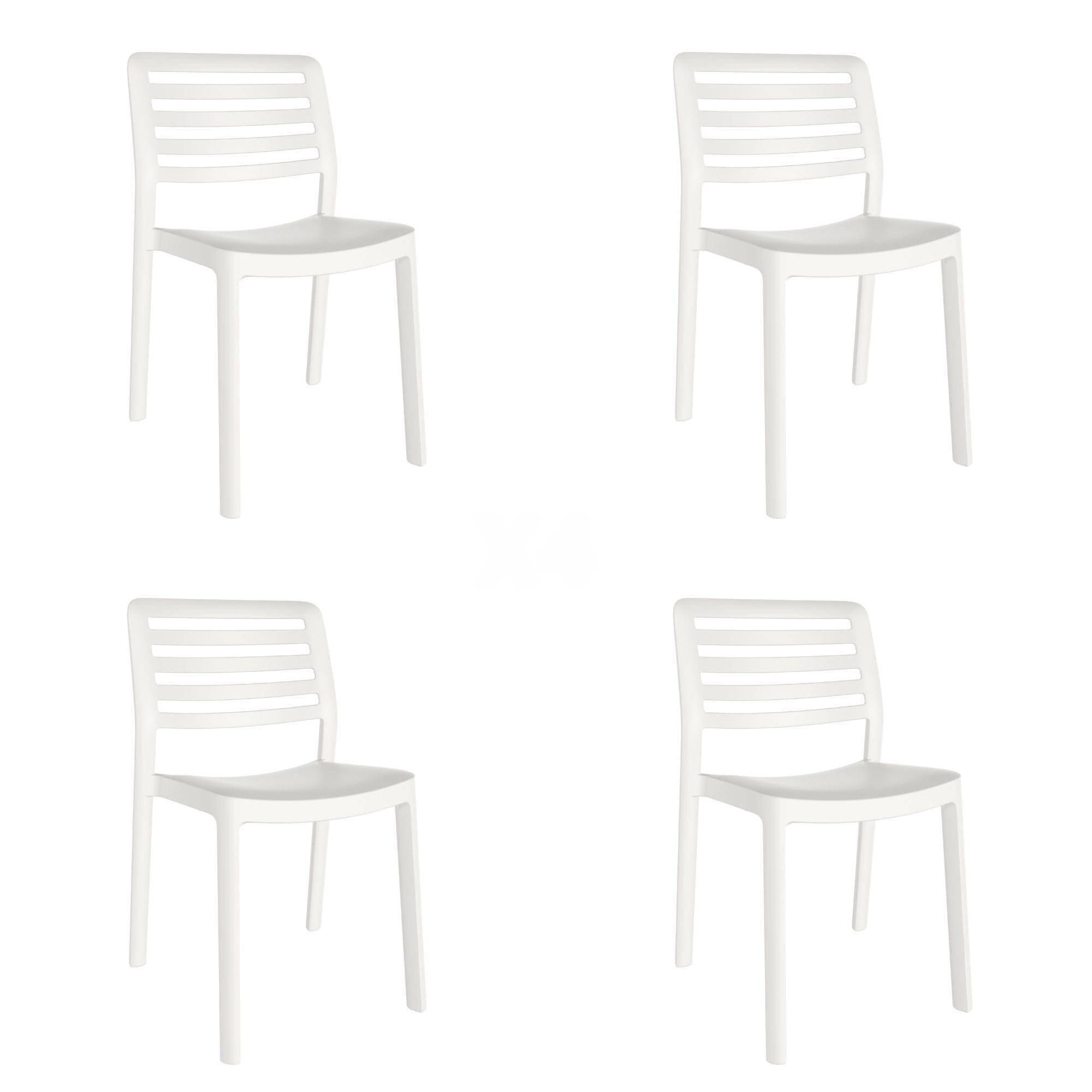 Set 4 chaises intérieur, extérieur blanc WIND garbar - Image 1